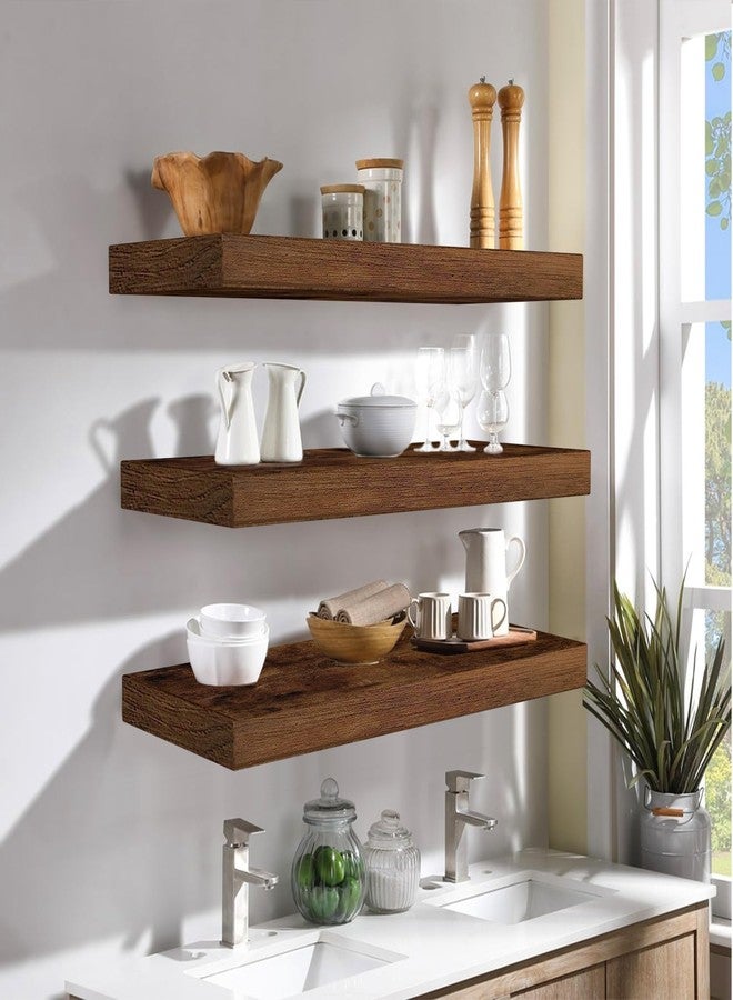 AT-VALY Floating Shelves Set of 3,Wall Shelves for Bedroom, Bathroom, Kitchen, Living Room,Hanging Shelves for Wall Decor 15.6IN - Image 2